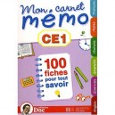 Doc , Mon Carnet Memo, Ce1 , 100 Fiches Pour Tout Savoir - Collectif