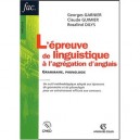 L'epreuve Linguistique A L'agregation  d'anglais , Grammaire Et Phonologie - Collectif