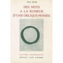 Des Mots A La Rumeur Une Oblique Pensee - Paul Nouge