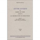 Lettre Ouverte Au Maire De Paris A Propos De La Destruction De Belleville , Divers Documents Et Libelles Relatifs Au Refus De C