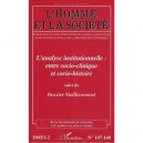 L'analyse Institutionnelle : Entre Socio-clinique Et Socio-histoire - Revue L'homme Et La Societe