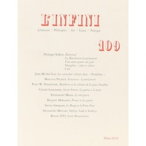 Revue L'infini T.109, (hiver 2010) - Revue L'infini