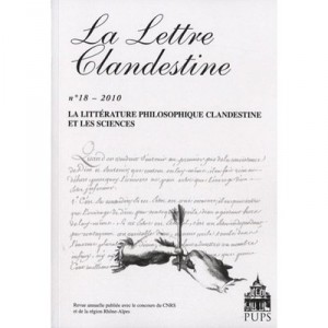 La Lettre Clandestine T.18, La Litterature Philosophique Clandestine Et Les Sciences - Collectif