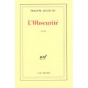 L'obscurite - Philippe Jaccottet