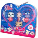 Hasbro - Littlest Pet Shop - Coffret 4 petshop EXCLUSIFS messages d'amour - phoque,canari rose,berna...