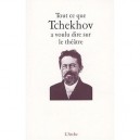Tout Ce Que Tchekhov A Voulu Dire Sur Le Theatre - Anton Tchekhov
