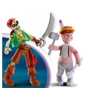 Famosa - Figurine - Figurine de Collection - Peter Pan : Squelette et Enfant Indien