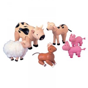 Plan Toys - Figurines En Bois - Les Animaux De La Ferme