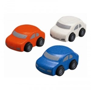 Plan Toys - Véhicules En Bois - Automobiles Familiales Plan City, Lot De 3