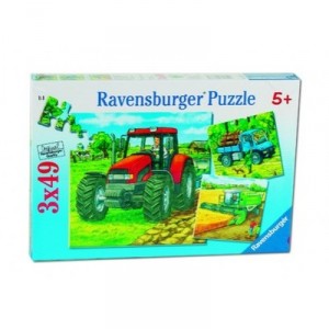 Ravensburger - Puzzle Enfant - Machines Agricoles - 3x49 Pièces