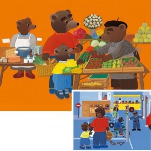 Ravensburger - Puzzle enfant - Petit Ours Brun fait les Courses - 2 x 20 Pièces