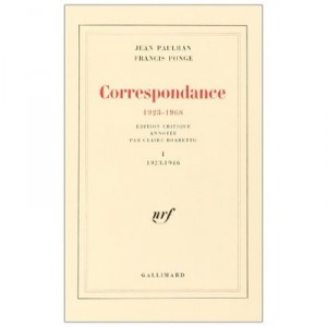 Correspondance T.1 - Paulhan Jean , Ponge Francis