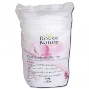 DOUCE NATURE Disques ovales à démaquiller en coton bio