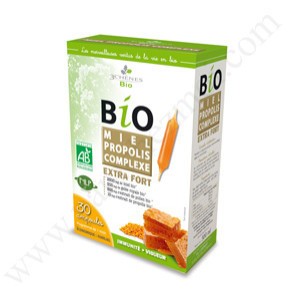 LES 3 CHENES BIO Miel - Propolis Complexe Extra Fort - Boîte de 30 ampoules de 10 ml (Les 3 Chenes)