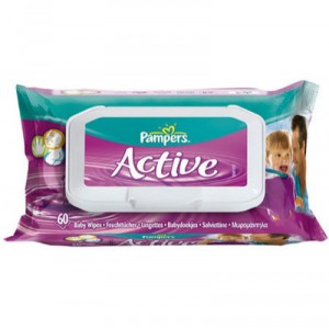 Pampers Lingettes Actives recharge x60