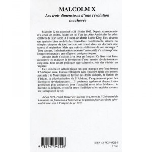 Malcom X , Les Trois Dimensions D'une Revolution Inachevee - Frank Steiger