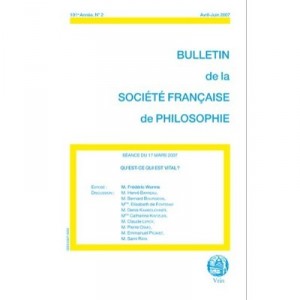 Bulletin De La Societe Francaise De Philosophie, Qu'est-ce Qui Est Vital? - Worms