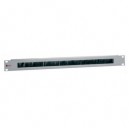 Digital Data Communications equip 19" Passe-c&acirc;ble pour Panel 1 U, gris-lumi&egrave;re (RAL7035) avec brosse et &eacute;triers de retenu de