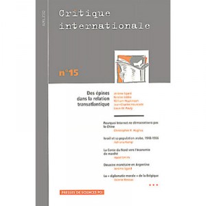 Revue Critique Internationale T.15, Des Epines Dans La Relation Transalantique - Revue Critique Internationale