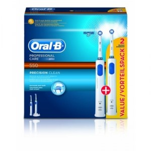 Braun Brosse à dents électrique Care 550 + 2. Brosses Blanc bleu