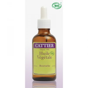 Cattier : HUILE VEGETALE DE BOURRACHE BIO Anti âge et Anti rides