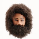 Celebrity Tête de mannequin Afro Tyrone Cheveux humains avec barbe et moustache
