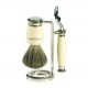 Edwin Jagger Set de rasage 3 pièces en résine ivoire avec rasoir Mach 3 S81M587