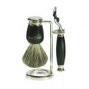 Edwin Jagger Set de rasage 3 pièces en résine noire avec rasoir Mach 3 S81M586