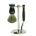 Edwin Jagger Set de rasage 3 pièces en résine noire S81M716 .