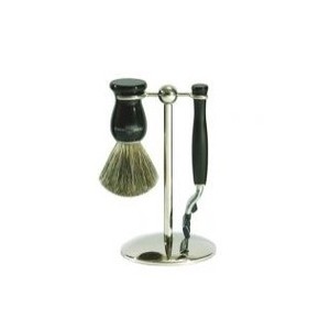 Edwin Jagger Set de rasage 3 pièces en résine noire S81M716 .