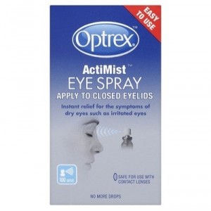 Optrex Spray Yeux Irrités et Secs Appliquer Yeux Fermés Import Grande Bretagne