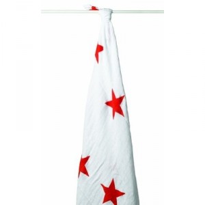 Aden + Anais - 9010-1 Maxi-Lange Moussline and Carrying Bag - Radiant Red Stars