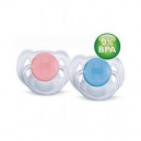 Avent - SCF170/22 - 2 sucette Transparentes - Silicone - 6-18 Mois