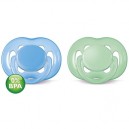 Philips Avent - SCF178/24 - 2 Sucettes Aérées - Silicone - 6-18 mois - Bleu et Vert
