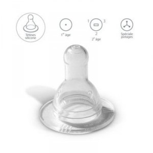 Beaba - Lot de 2 Tétines - Silicone Premier Age