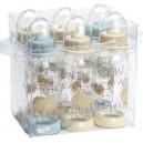 Set 6 biberons Bébé d'Amour 260 ml sans BPA Poudré Bleu