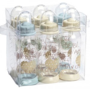 Set 6 biberons Bébé d'Amour 260 ml sans BPA Poudré Bleu