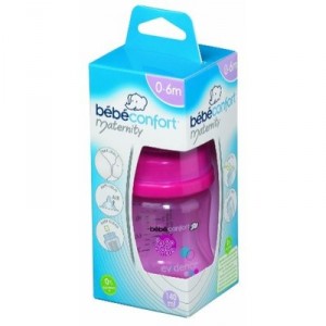 Bebeconfort - 30000685 - Biberon Maternité PP - Silicone T1 - 140ml - Rose