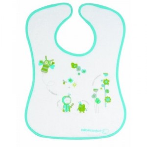 Bebeconfort - 31000103 - Lot 2 Bibs - Velcro Sponge T2 - 6-12 months - White / Red White / Green