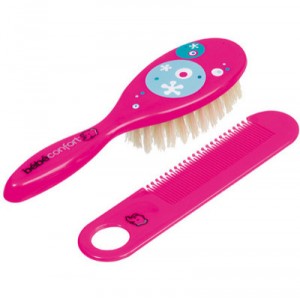 Bebeconfort - 32000121 - Brosse Poil Soie+Peigne - Décorés - Rose