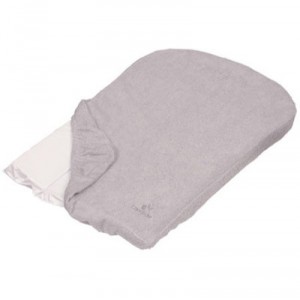 Lot de 2 housses éponge pour matelas à langer - Gris/Ecru
