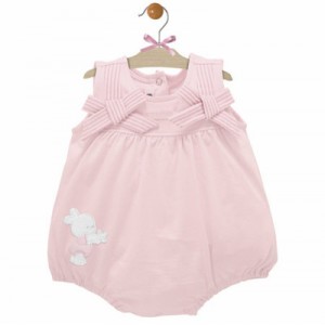 Sleeveless romper girl pink - 9 months