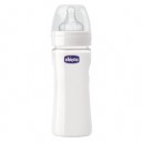 Chicco - 60043000080 - Biberon Bien-être en Verre - Nature Glass - Tétine Silicone Flux Normal - 240 ml
