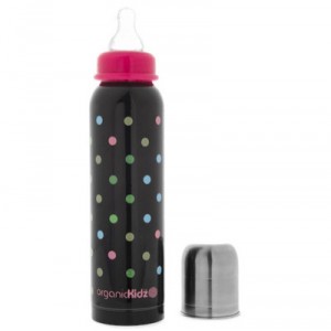 Stainless steel bottle 270 ml narrow neck - Brown spotted