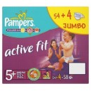 Pampers Active Fit - Couches Taille 5+ Junior - 2 Lots de 58 couches (Import Grande Bretagne)