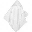 Petit Bateau - Ensemble carré de bain et gant en éponge blancs