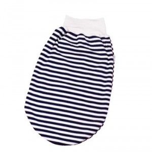 Popolini - Sac à dodo - 100% coton bio - Rayé Bleu marine