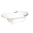 dBb Remond - 306005 - Baignoire Blanche avec Bouchon de Vidange et Poignées Antidérapantes - Grises
