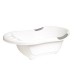 dBb Remond - 306005 - Baignoire Blanche avec Bouchon de Vidange et Poignées Antidérapantes - Grises