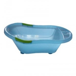 dBb Remond - 306006 - Baignoire Bleue Translucide avec Bouchon de Vidange et Poignées Antidérapantes - Vertes